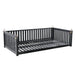 Patio Minimalist Twin Size Garden Swing Bed Wood Porch Swing with Ropes for Backyard, Safe Sloped Design, Black - DTYStore
