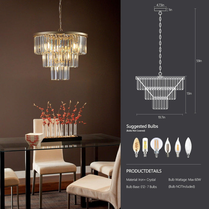 Gold Luxury Crystal Chandelier Modern Chandeliers Lights (No Bulbs)