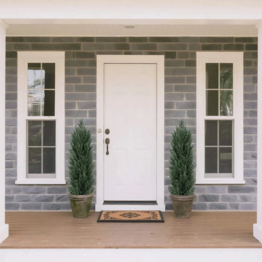 4FT Artificial Green Pine Cypress Tree Realistic Plastic Faux Plant for Indoor and Outdoor Decoration 2pcs/set Default -DTYStore