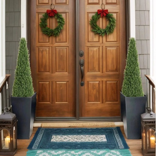 4FT Conical Topiary Cedar Trees Artificial Outdoor Lifelike Faux Evergreen Shrubs and Bushes, UV Resistant Fake Potted Plants for Front Porch and Garden Decor, 2pcs/set Default -DTYStore