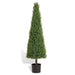 4FT Conical Topiary Cedar Trees Artificial Outdoor Lifelike Faux Evergreen Shrubs and Bushes, UV Resistant Fake Potted Plants for Front Porch and Garden Decor, 2pcs/set Default -DTYStore