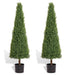 4FT Conical Topiary Cedar Trees Artificial Outdoor Lifelike Faux Evergreen Shrubs and Bushes, UV Resistant Fake Potted Plants for Front Porch and Garden Decor, 2pcs/set Default -DTYStore