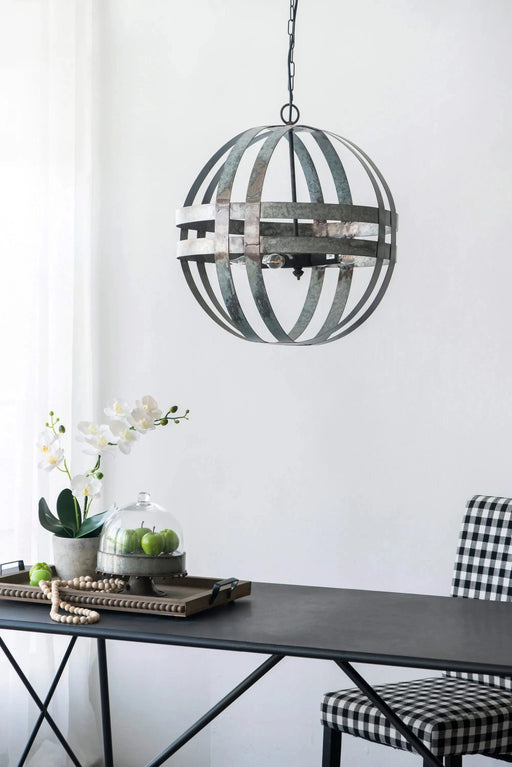 4 - Light Galvanized Chandelier, Hanging Light Fixture with Adjustable Chain for Kitchen Dining Room Foyer Entryway, Bulb Not Included Default -DTYStore