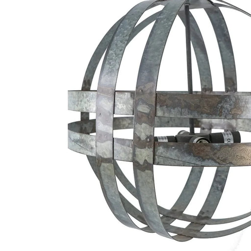 4 - Light Galvanized Chandelier, Hanging Light Fixture with Adjustable Chain for Kitchen Dining Room Foyer Entryway, Bulb Not Included Default -DTYStore