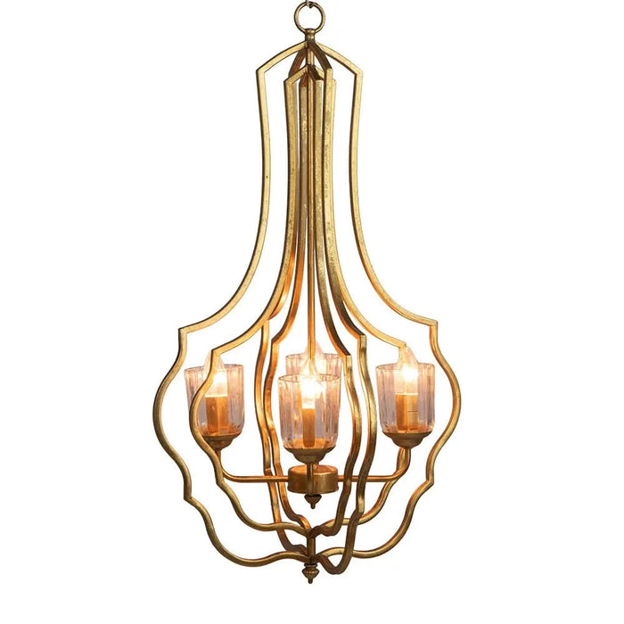 4 - Light Metal Chandelier, Hanging Light Fixture with Adjustable Chain for Kitchen Dining Room Foyer Entryway, Bulb Not Included Default -DTYStore