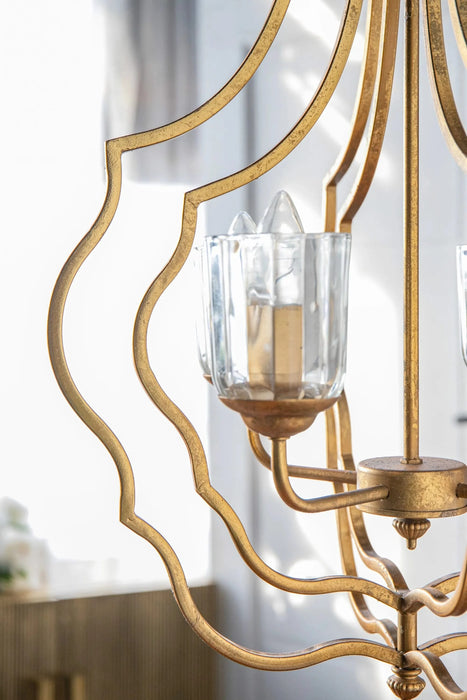 4 - Light Metal Chandelier, Hanging Light Fixture with Adjustable Chain for Kitchen Dining Room Foyer Entryway, Bulb Not Included Default -DTYStore