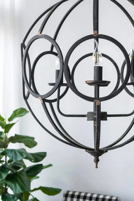 4 - Light Metal Chandelier, Hanging Light Fixture with Adjustable Chain for Kitchen Dining Room Foyer Entryway, Bulb Not Included Default -DTYStore