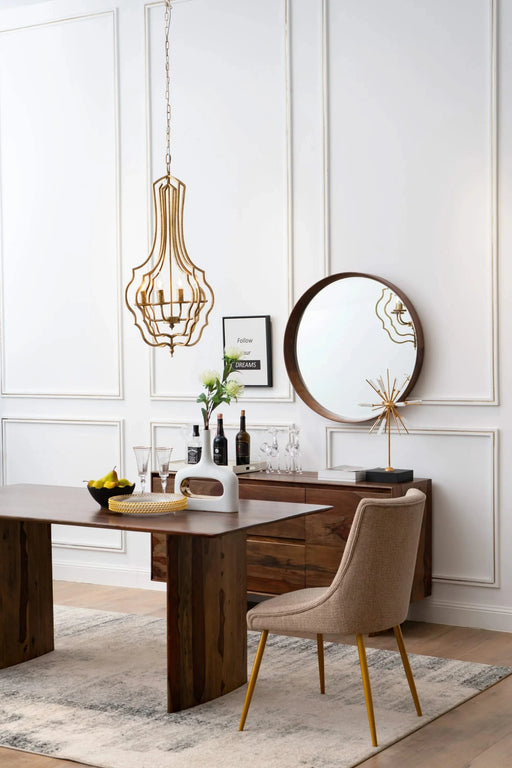 4 - Light Metal Chandelier, Hanging Light Fixture with Adjustable Chain for Kitchen Dining Room Foyer Entryway, Bulb Not Included Default -DTYStore