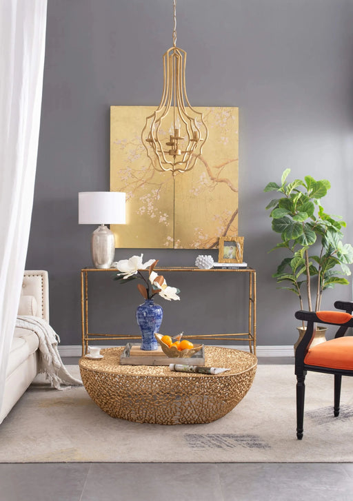 4 - Light Metal Chandelier, Hanging Light Fixture with Adjustable Chain for Kitchen Dining Room Foyer Entryway, Bulb Not Included Default -DTYStore