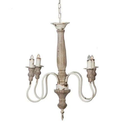 4 - Light Wood Chandelier, Hanging Light Fixture with Adjustable Chain for Kitchen Dining Room Foyer Entryway, Bulb Not Included Default -DTYStore