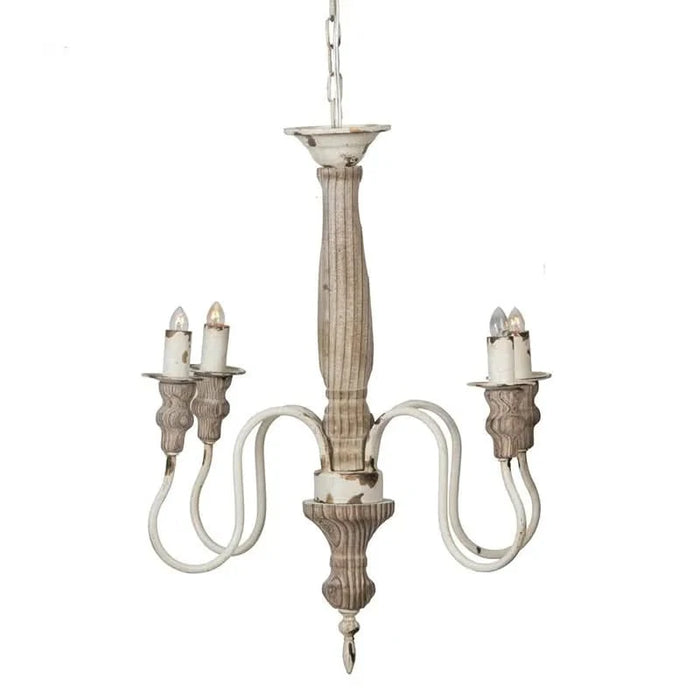 4 - Light Wood Chandelier, Hanging Light Fixture with Adjustable Chain for Kitchen Dining Room Foyer Entryway, Bulb Not Included Default -DTYStore
