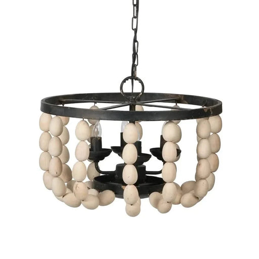 4 - Light Wood Chandelier, Hanging Light Fixture with Adjustable Chain for Kitchen Dining Room Foyer Entryway, Bulb Not Included Default -DTYStore