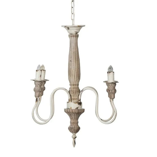 4 - Light Wood Chandelier, Hanging Light Fixture with Adjustable Chain for Kitchen Dining Room Foyer Entryway, Bulb Not Included Default -DTYStore