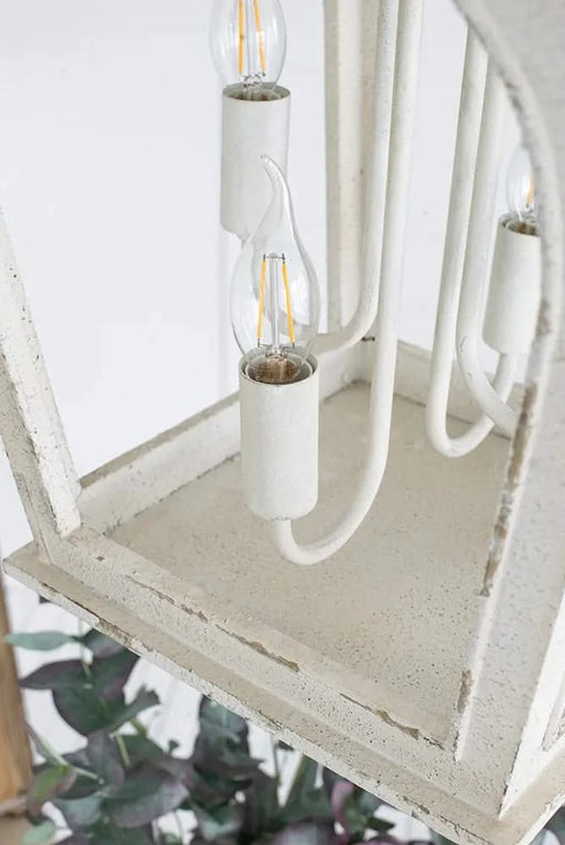 4 - Light Wood Chandelier, Hanging Light Fixture with Adjustable Chain for Kitchen Dining Room Foyer Entryway, Bulb Not Included Default -DTYStore