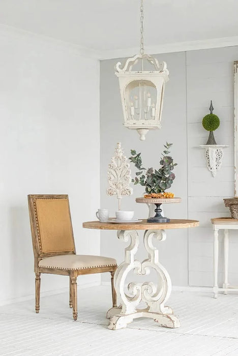 4 - Light Wood Chandelier, Hanging Light Fixture with Adjustable Chain for Kitchen Dining Room Foyer Entryway, Bulb Not Included Default -DTYStore