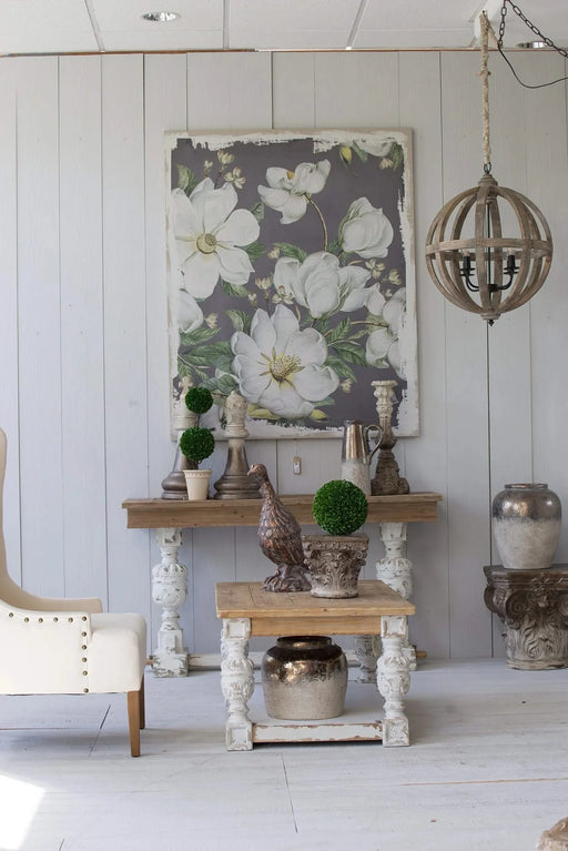 4 - Light Wood Chandelier, Hanging Light Fixture with Adjustable Chain for Kitchen Dining Room Foyer Entryway, Bulb Not Included Default -DTYStore