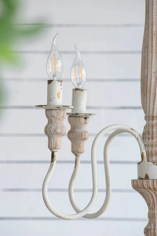 4 - Light Wood Chandelier, Hanging Light Fixture with Adjustable Chain for Kitchen Dining Room Foyer Entryway, Bulb Not Included Default -DTYStore