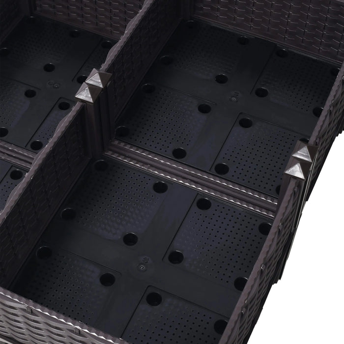 4 Piece Raised Garden Bed with Legs, Self-Watering Planter Box Raised Bed to Grow Flowers, Herbs & Vegetables, Brown Default -DTYStore