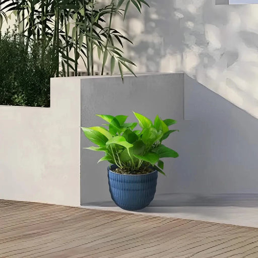 4 Pieces Ceramic Flowerpot, Modern Planter for Patio, Garden or Windowsills - Antique Blue Default -DTYStore