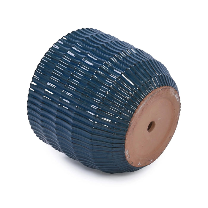 4 Pieces Ceramic Flowerpot, Modern Planter for Patio, Garden or Windowsills - Antique Blue Default -DTYStore