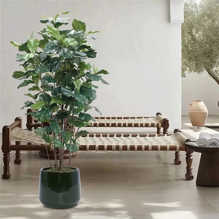 4 Pieces Ceramic Flowerpot, Modern Planter for Patio, Garden or Windowsills - Antique Green Default -DTYStore