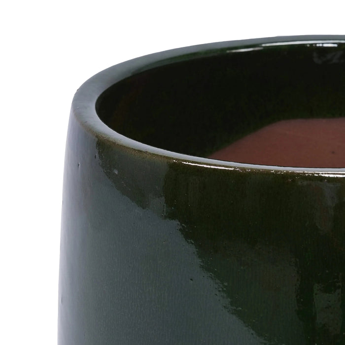 4 Pieces Ceramic Flowerpot, Modern Planter for Patio, Garden or Windowsills - Antique Green Default -DTYStore