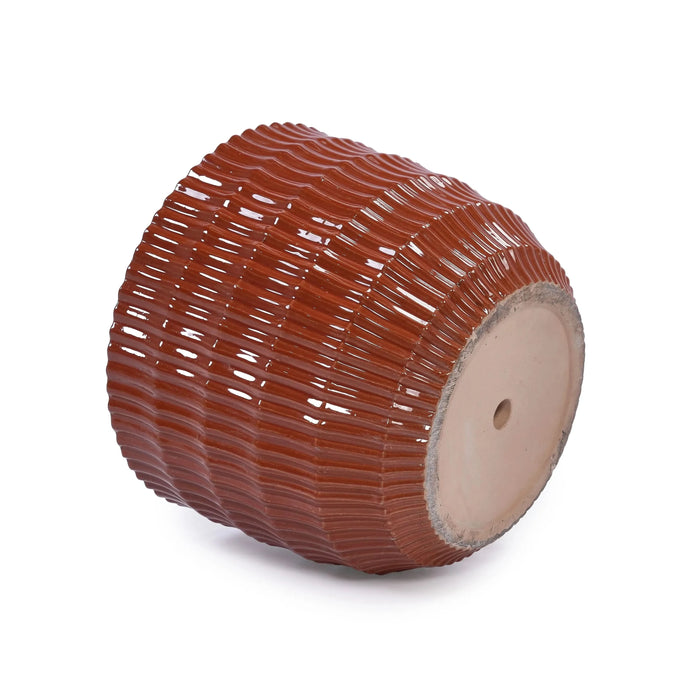 4 Pieces Ceramic Flowerpot, Modern Planter for Patio, Garden or Windowsills - Coral - DTY Store