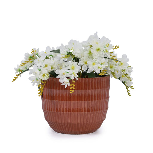 4 Pieces Ceramic Flowerpot, Modern Planter for Patio, Garden or Windowsills - Coral Default -DTYStore