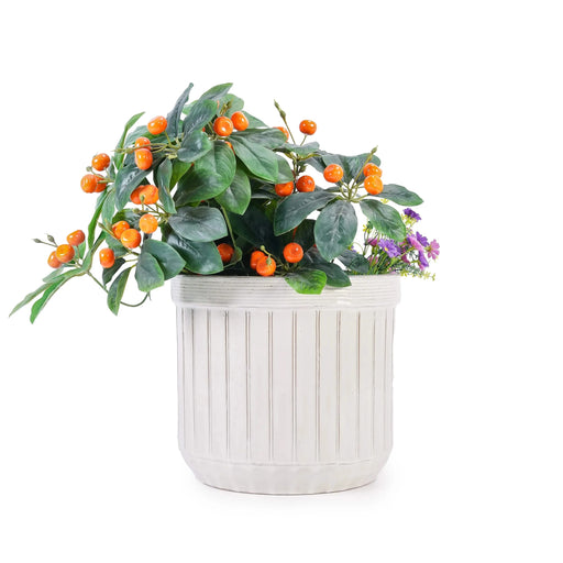 4 Pieces Ceramic Flowerpot, Modern Planter for Patio, Garden or Windowsills - Cream Color Default -DTYStore