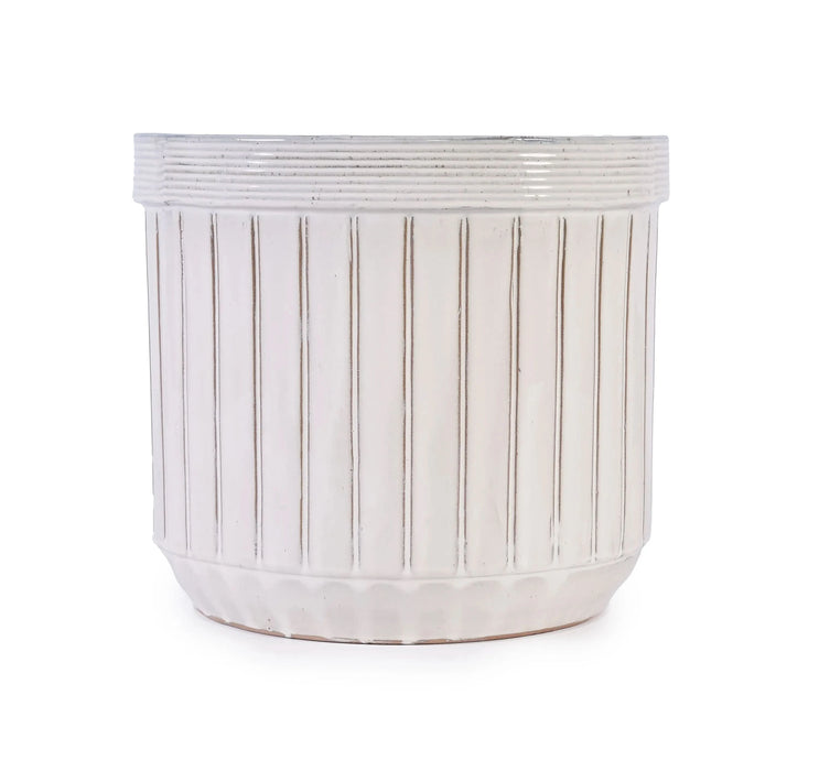 4 Pieces Ceramic Flowerpot, Modern Planter for Patio, Garden or Windowsills - Cream Color- DTY Store