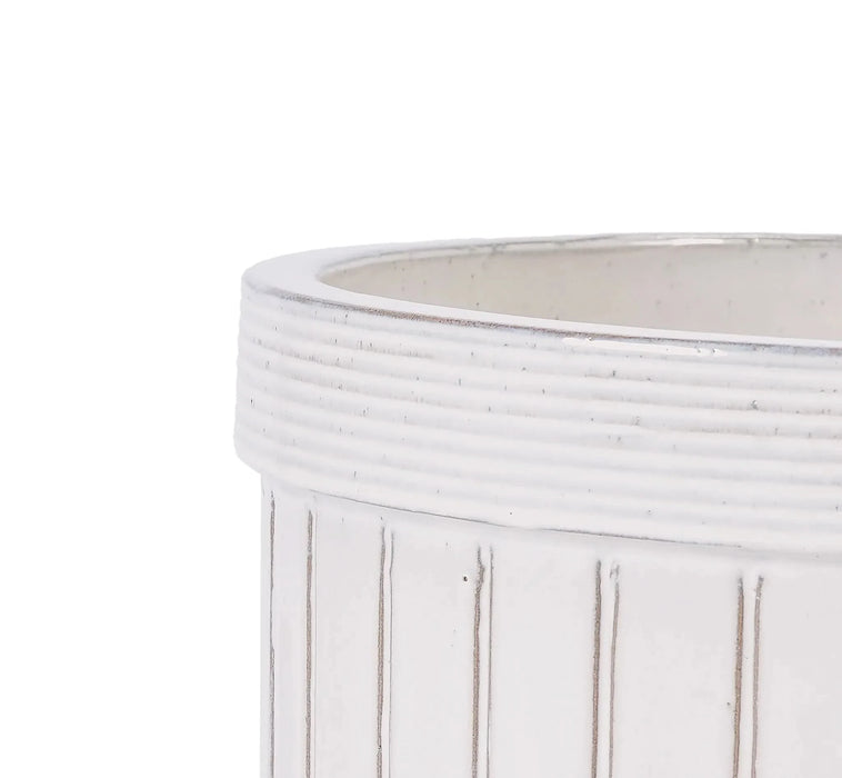 4 Pieces Ceramic Flowerpot, Modern Planter for Patio, Garden or Windowsills - Cream Color- DTY Store