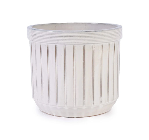 4 Pieces Ceramic Flowerpot, Modern Planter for Patio, Garden or Windowsills - Cream Color Default -DTYStore