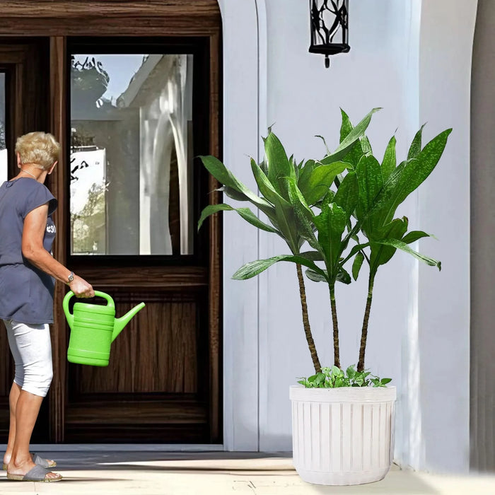 4 Pieces Ceramic Flowerpot, Modern Planter for Patio, Garden or Windowsills - Cream Color - DTY Store