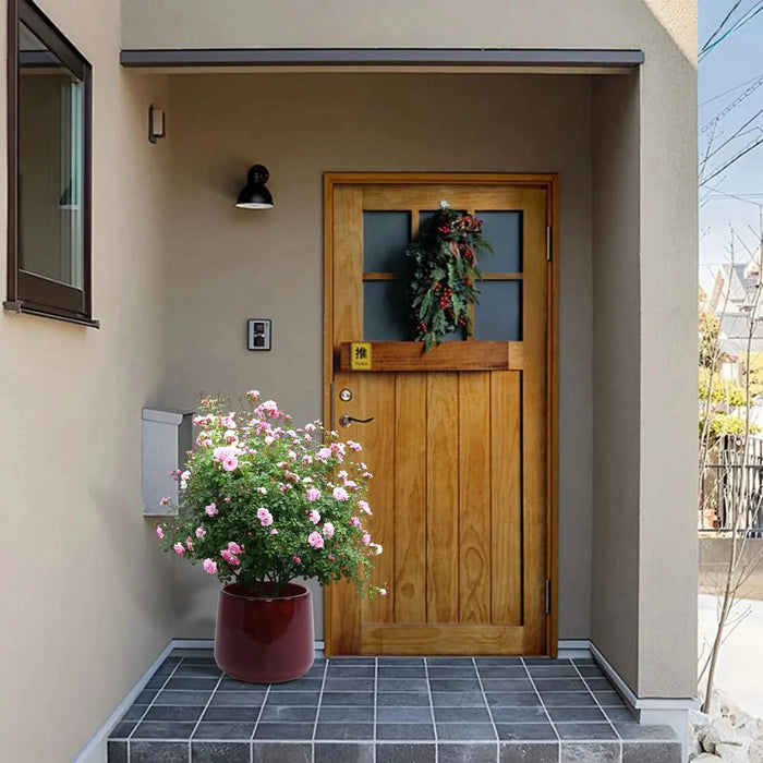 4 Pieces Ceramic Planter Pot, Modern Indoor Outdoor Flowerpot for Patio, Garden, or Windowsills - Bean Paste Red Default -DTYStore