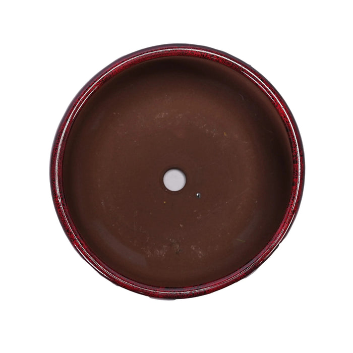 4 Pieces Ceramic Planter Pot, Modern Indoor Outdoor Flowerpot for Patio, Garden, or Windowsills - Bean Paste Red Default -DTYStore