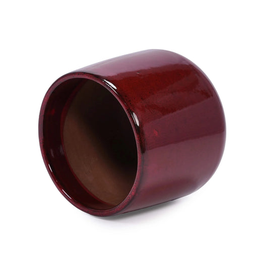 4 Pieces Ceramic Planter Pot, Modern Indoor Outdoor Flowerpot for Patio, Garden, or Windowsills - Bean Paste Red Default -DTYStore