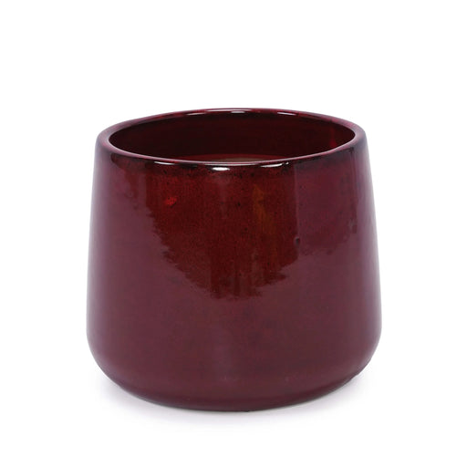 4 Pieces Ceramic Planter Pot, Modern Indoor Outdoor Flowerpot for Patio, Garden, or Windowsills - Bean Paste Red Default -DTYStore