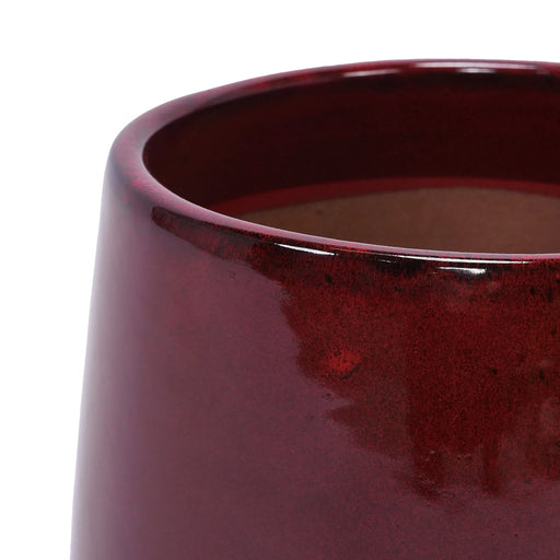 4 Pieces Ceramic Planter Pot, Modern Indoor Outdoor Flowerpot for Patio, Garden, or Windowsills - Bean Paste Red Default -DTYStore