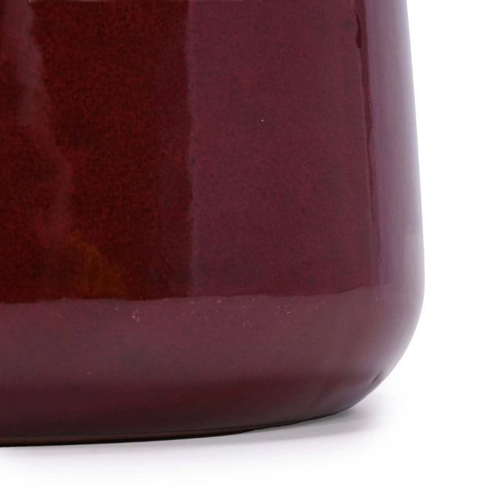 4 Pieces Ceramic Planter Pot, Modern Indoor Outdoor Flowerpot for Patio, Garden, or Windowsills - Bean Paste Red Default -DTYStore