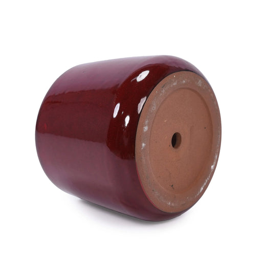 4 Pieces Ceramic Planter Pot, Modern Indoor Outdoor Flowerpot for Patio, Garden, or Windowsills - Bean Paste Red Default -DTYStore