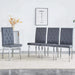 4 piece set of gray armless dining chairs brings a touch of elegance and mystery to the dining area with its deep gray tone,The grid and buckle design of the back add a vintage yet fashionable touch Default -DTYStore