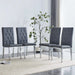 4 piece set of gray armless dining chairs brings a touch of elegance and mystery to the dining area with its deep gray tone,The grid and buckle design of the back add a vintage yet fashionable touch Default -DTYStore