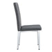 4 piece set of gray armless dining chairs brings a touch of elegance and mystery to the dining area with its deep gray tone,The grid and buckle design of the back add a vintage yet fashionable touch Default -DTYStore