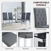 4 piece set of gray armless dining chairs brings a touch of elegance and mystery to the dining area with its deep gray tone,The grid and buckle design of the back add a vintage yet fashionable touch Default -DTYStore