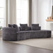 Modern Upholstered Oversized Sectional Sofa, 114-Inch Chenille 4-Seater Extra Deep & Wide Seat Curved Cloud Couch with 4 Throw Pillows, Free Combination Sofa Couch for Living Room,Bedroom