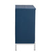 Simple Storage Cabinet Accent Cabinet with Solid Wood Veneer and Metal Leg Frame for Living Room, Entryway, Dining Room (Navy) - DTYStore
