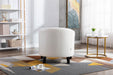 Barrel Chairs with Soft Padded Armrest, Club Chairs with nailheads and solid wood legs for Living Room Bedroom Waiting Room (White PU) - DTYStore