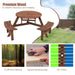 6-Person Circular Outdoor Wooden Picnic Table for Patio, Backyard, Garden, DIY w/ 3 Built-in Benches, 1720lb Capacity - Brown - DTYStore