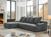 110.25x67'' Modern Upholstered L-Shape Sectional Sofa Couch, Modular Compressed Sofa with Free Combination for Living Room Bedroom, Melange Velvet, Grey - DTYStore