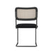 Set of 2, Teddy Velvet Dining Chair with High-Density Sponge, Rattan Chair for Dining room, Living room, Bedroom, Black - DTYStore